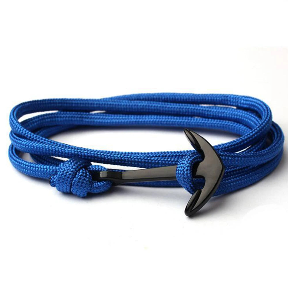 Bracelet Ancre en Cuir Fait Main