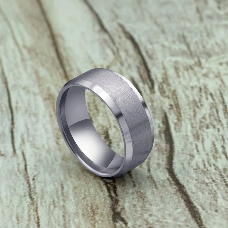 Bague de Mariage EternalBond en Titane Noir - Élégance Classique pour Homme