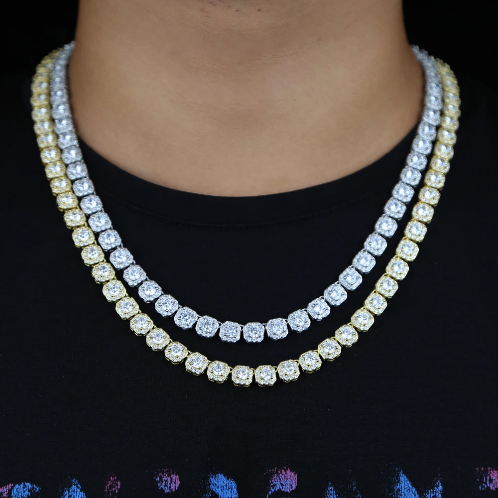 Collier avec zircone cubique 5A argentée 8 mm