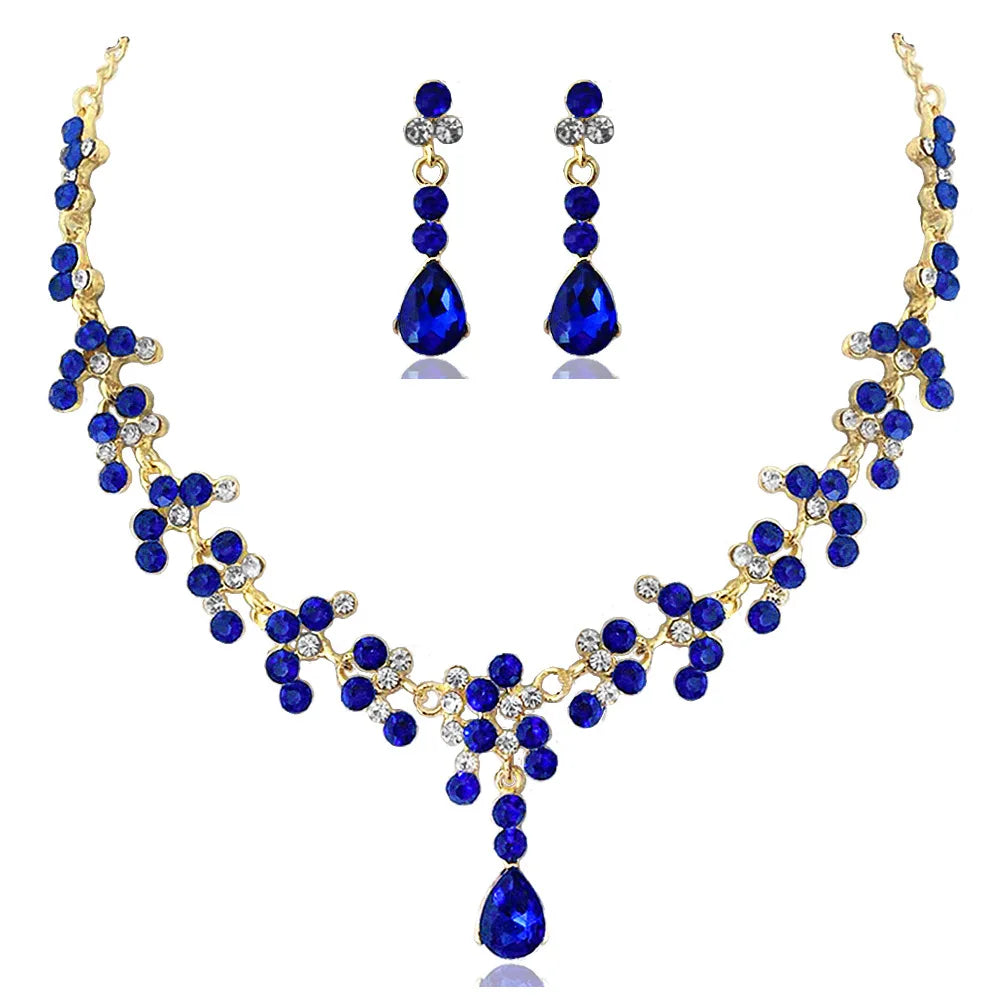 Ensemble de Bijoux de Mariage Cristal Doré