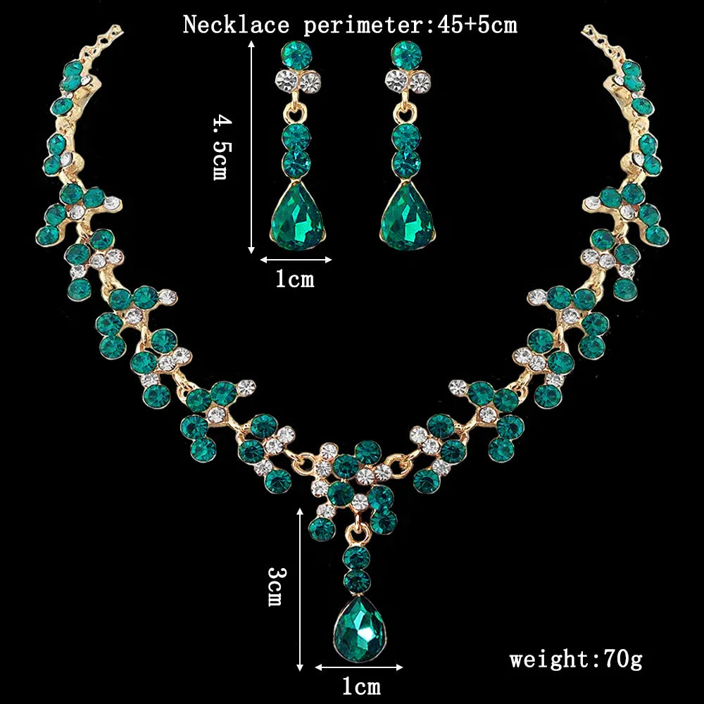 Ensemble de Bijoux de Mariage Cristal Doré