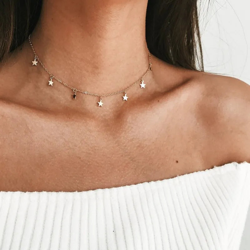 Collier Choker Étoile Tassel