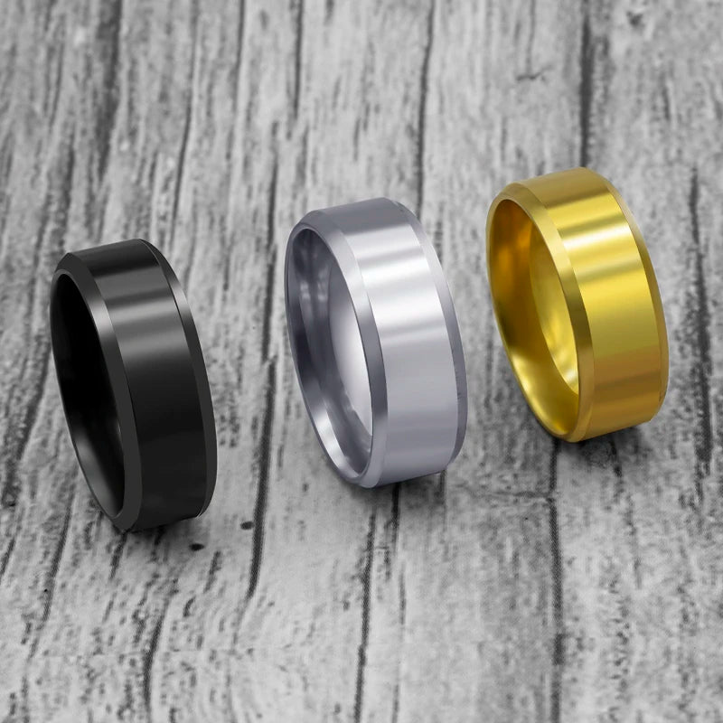 Bague de Mariage EternalBond en Titane Noir - Élégance Classique pour Homme