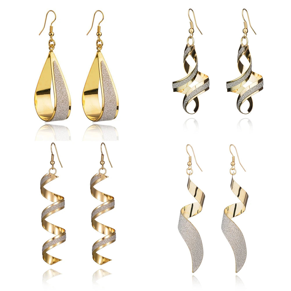 Boucles d'oreilles pendantes en acier inoxydable