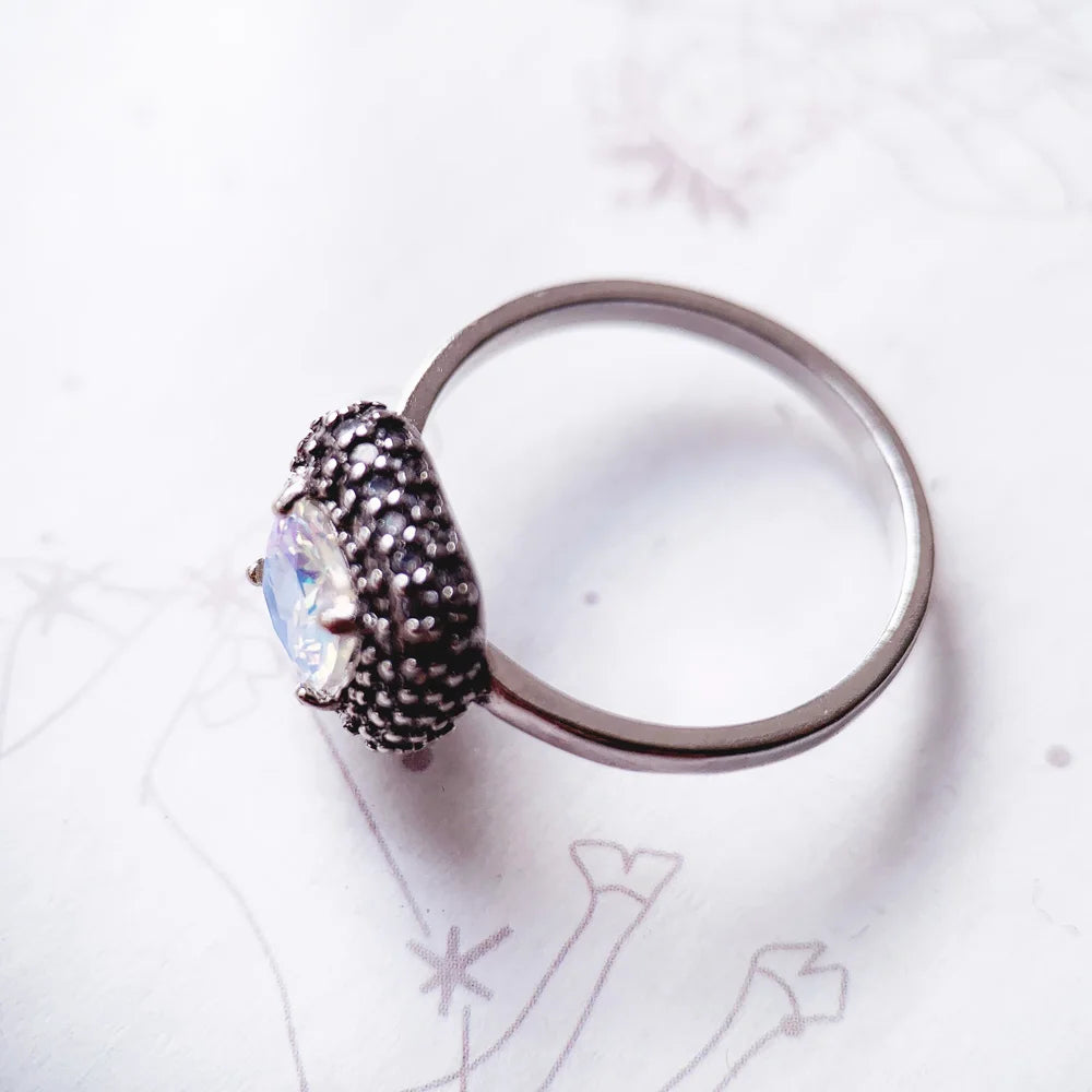 Bague Iridescence, Bijou Raffiné pour Femmes, Printemps 2022 Nouveau Classique Vintage Cadeau en Argent Sterling 925
