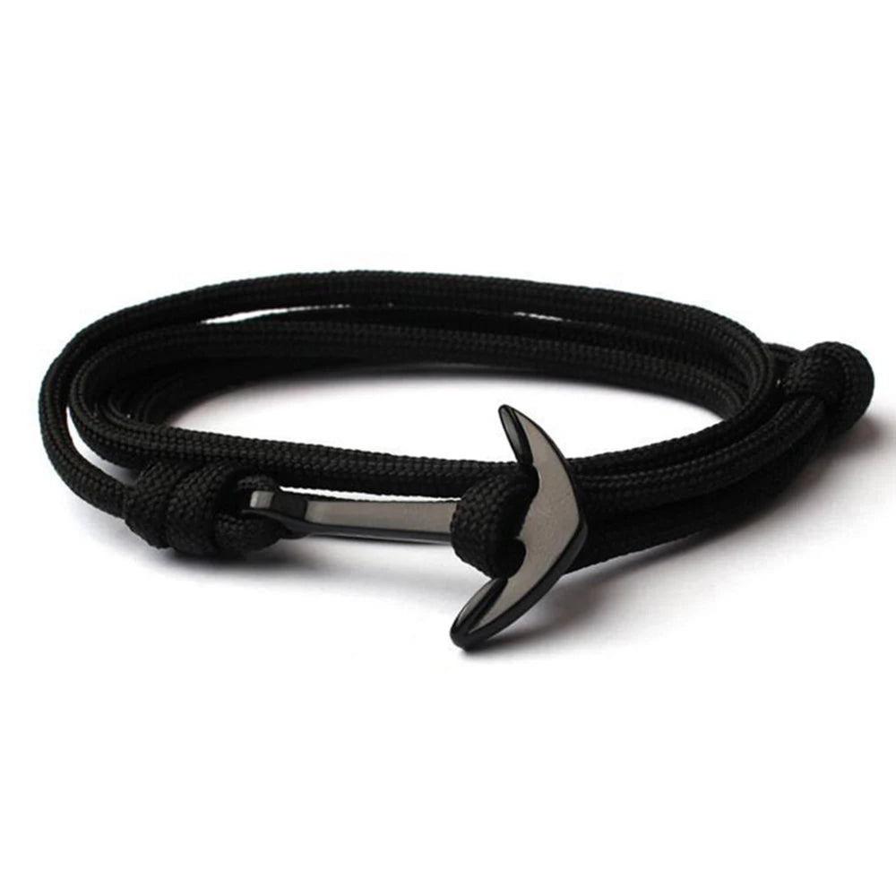 Bracelet Ancre en Cuir Fait Main