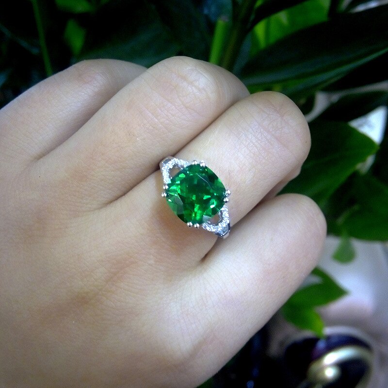 Bague femme en Argent avec ruby/emerald gemstone carré
