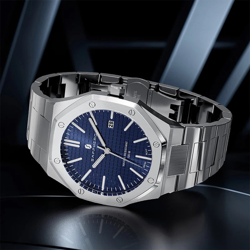 Montre Homme SAPPHERO – Coffret Cadeau, Acier, Quartz Japonais & Étanche