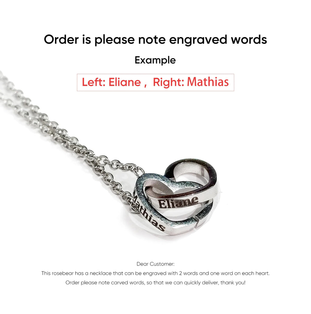 Boîte Cadeau Eternal Rose en Forme d'Ours avec Collier - Coffret Bijoux Rotatif pour Femme et Petite Amie, Idéal Saint-Valentin et Mariage