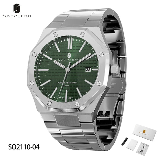 Montre Homme SAPPHERO – Coffret Cadeau, Acier, Quartz Japonais & Étanche