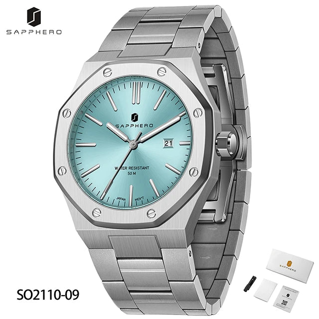 Montre Homme Acier Inoxydable – Quartz Japonais, Étanche & Élégante