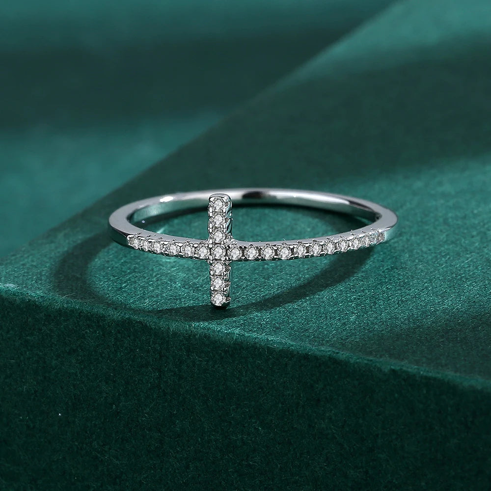Bague Femme Croix Éternité en Argent