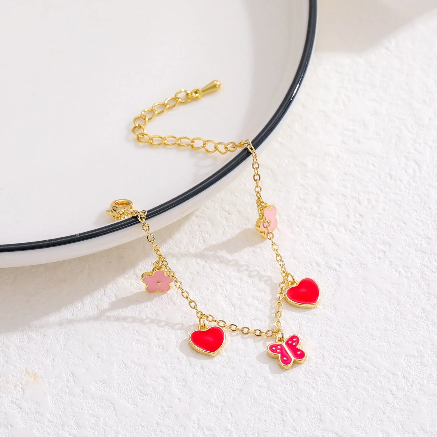 Bracelet Ajustable Cœur Papillon