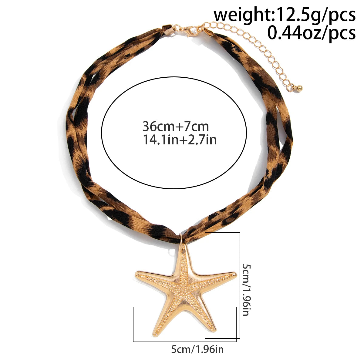 KunJoe 7 Styles Metal Starfish Conch Heart Pendant Necklace Women Leopard Pattern Soft Cotton Velvet Short Choker Neck Chain