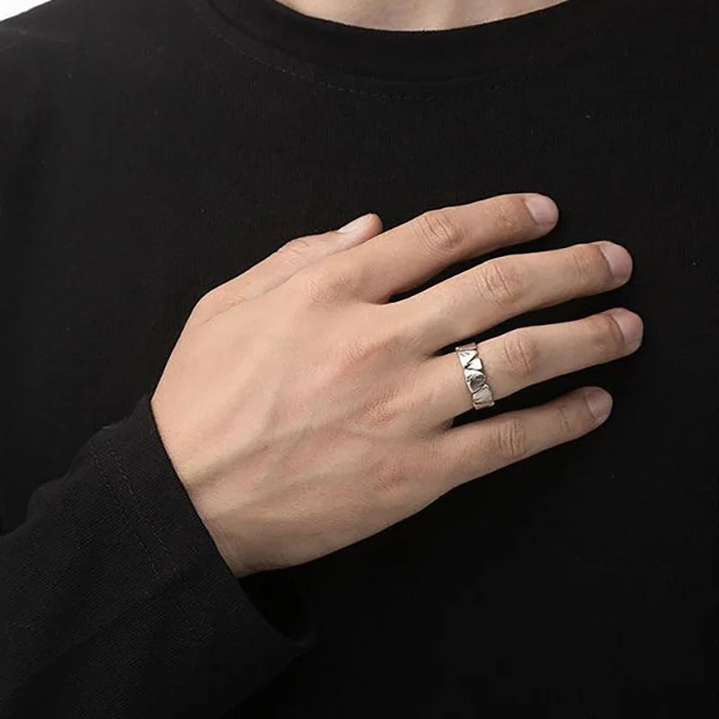 Bague Ajustable Gothique Punk EternalBond - Style Vintage Y2K pour Couples