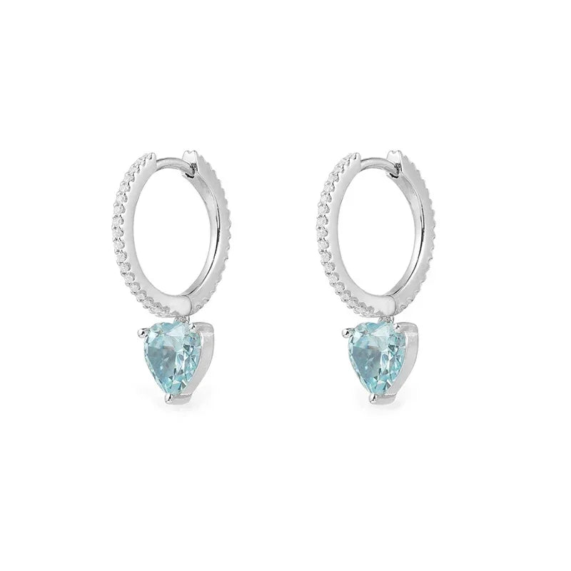 Ensemble Bijoux Cœur Diamant en Argent