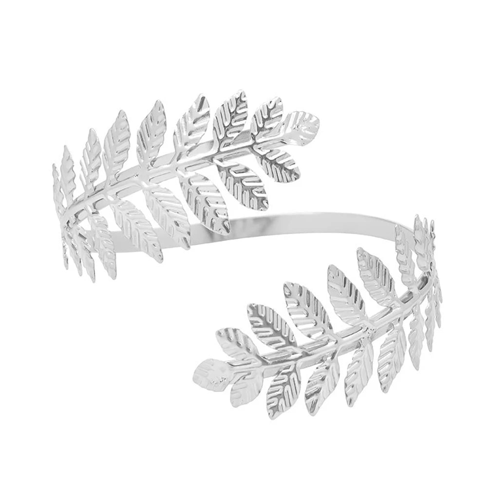 Bracelet Manchette Haut de Bras Feuilles Dorées – Style Grec Antique