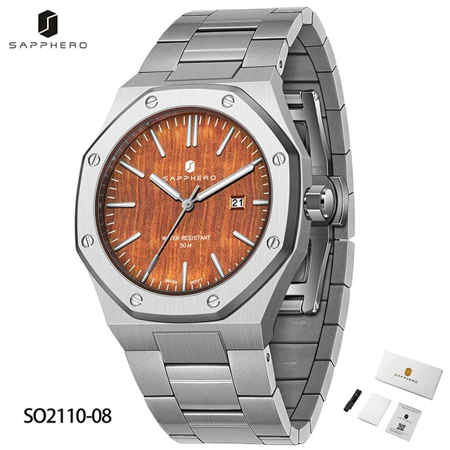 Montre Homme Acier Inoxydable – Quartz Japonais, Étanche & Élégante
