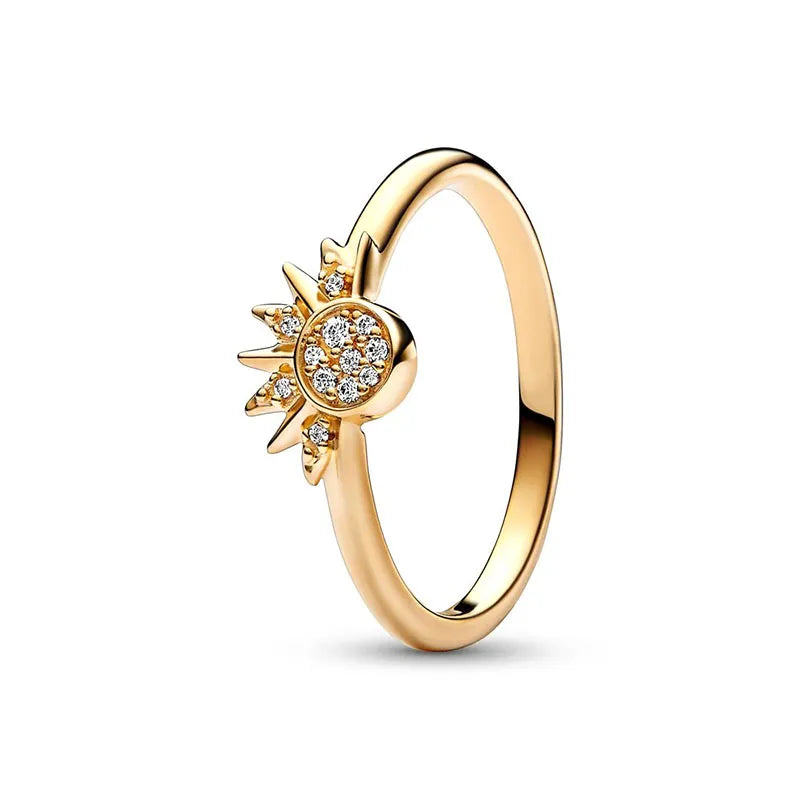 Bague Celeste Soleil & Lune bleue