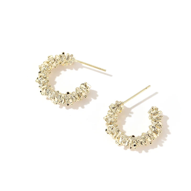 Boucles d'oreilles vintage en forme de vague torsadée