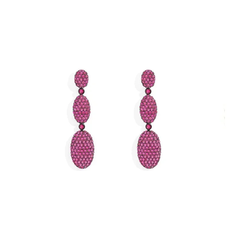 925 Silver December 2023 New Magenta Green Purple Diamond Earrings Necklace Bracelet Ring For Women Luxury Designer Jewelry