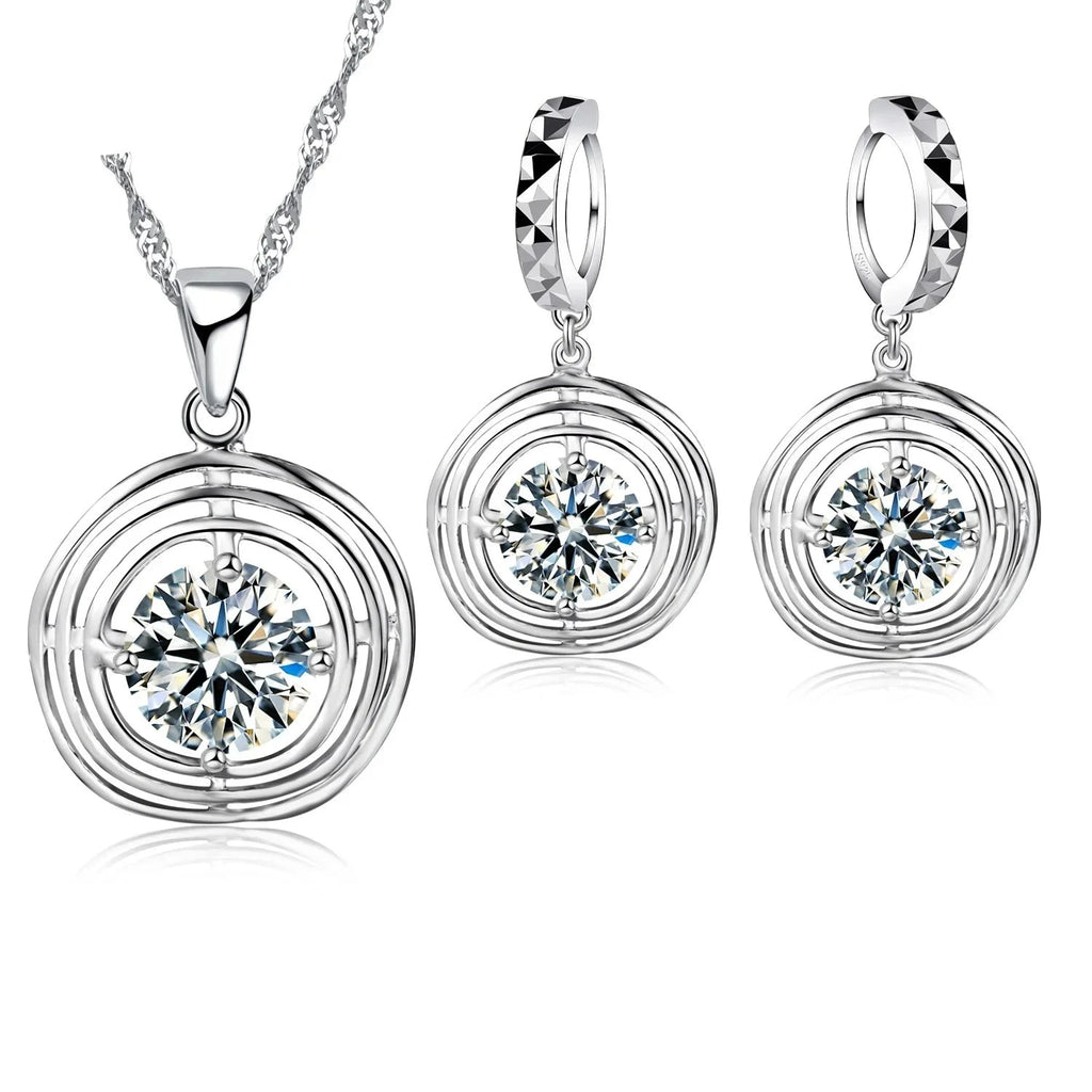 nsemble de Bijoux Nuptiaux Fleur Papillon en Argent