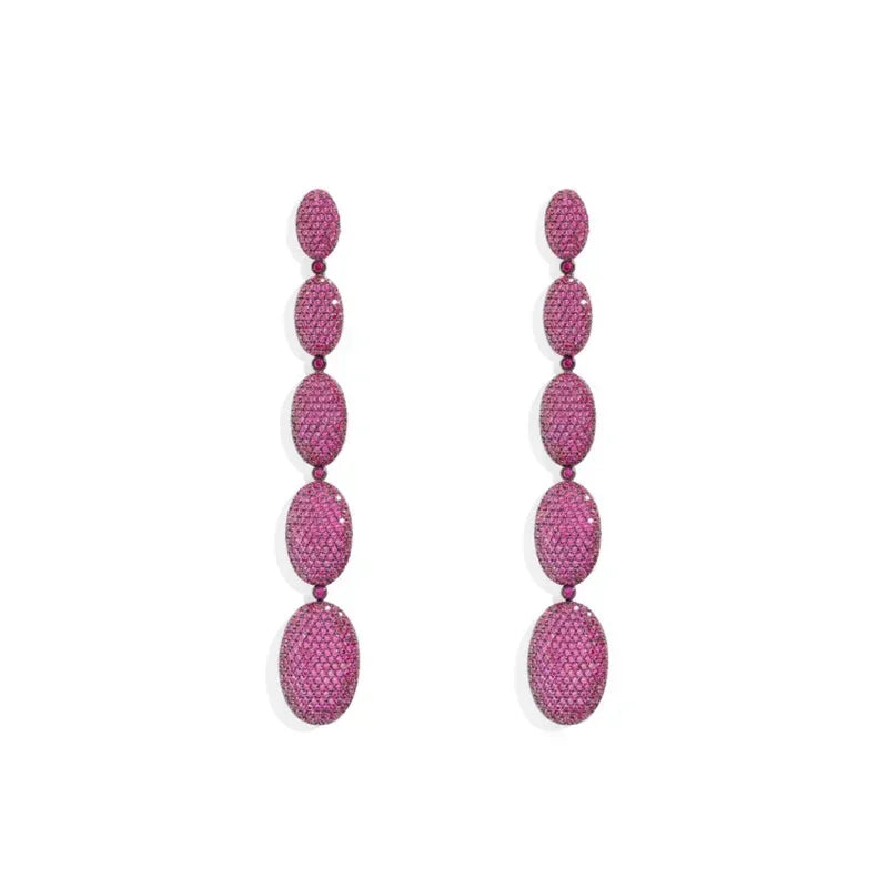 925 Silver December 2023 New Magenta Green Purple Diamond Earrings Necklace Bracelet Ring For Women Luxury Designer Jewelry