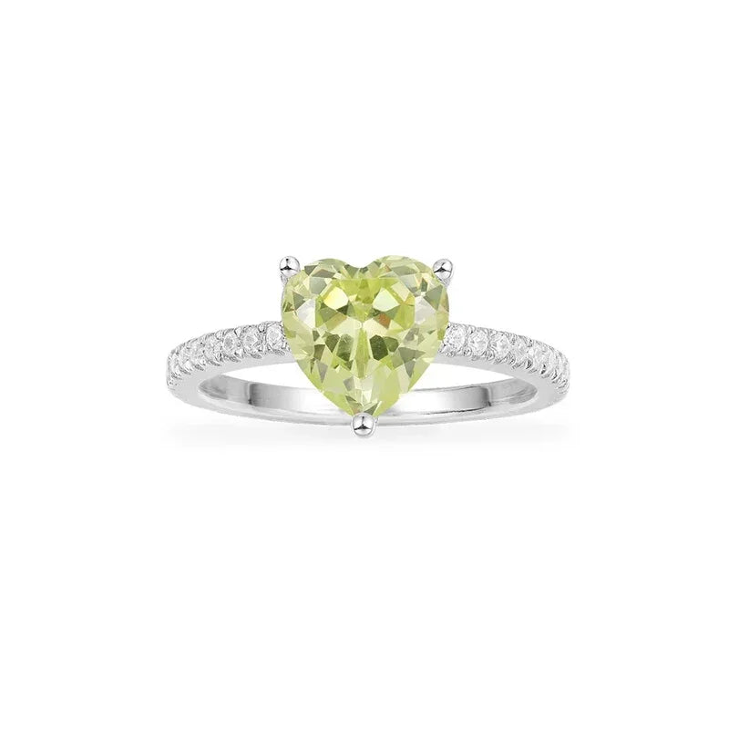 Ensemble Bijoux Cœur Diamant en Argent