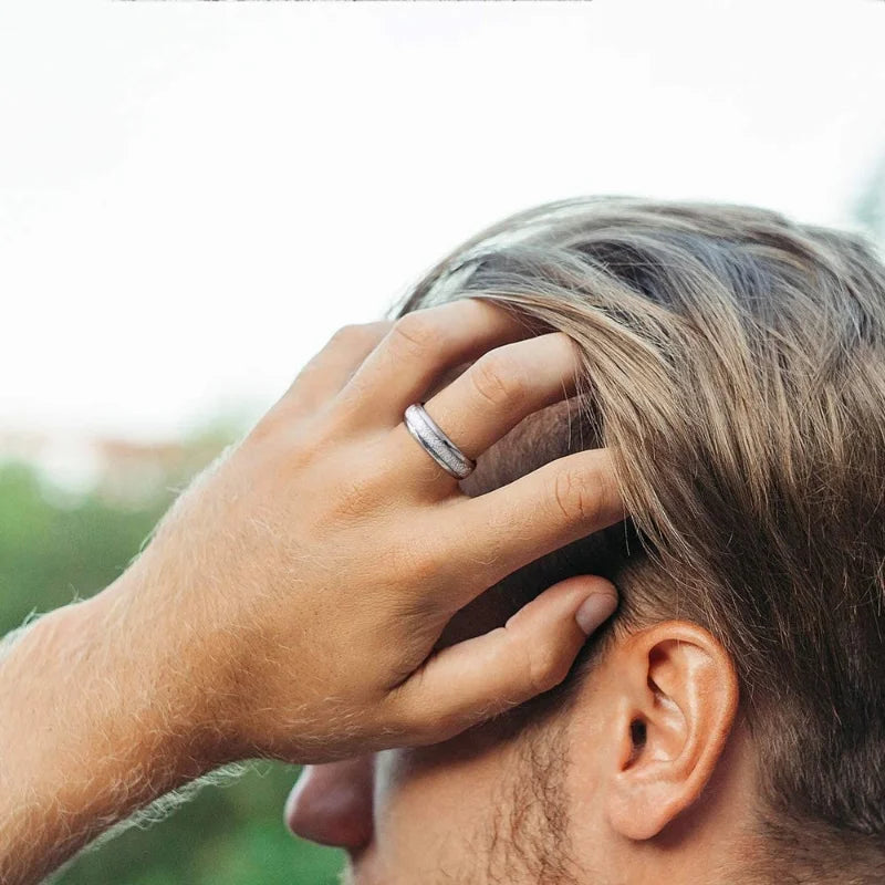 Bague Arc en Acier de Tungstène EternalBond - Anneau de Couple en Titane pour Hommes et Femmes