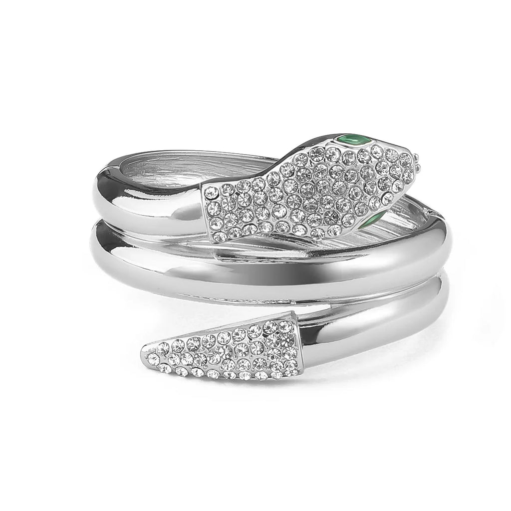 New Fashionable and Personalized Snake Head Arm Ring with Adjustable Metal Exaggerated Opening Snake shaped Wrapping Bracelet