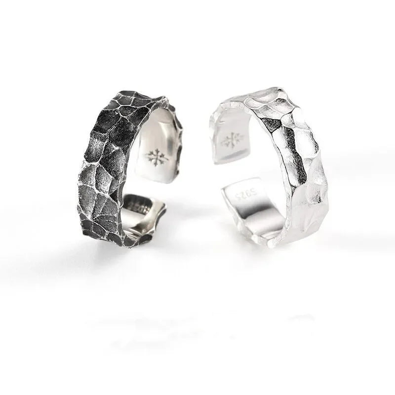 Bague Ajustable Luxueuse EternalBond - Design Grain de Pierre pour Hommes