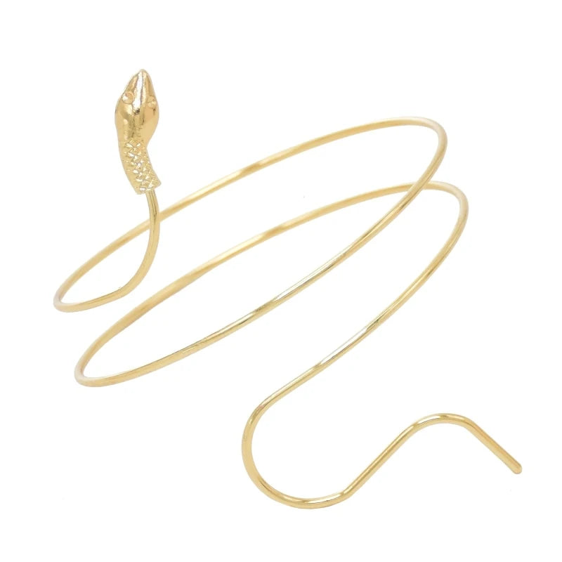 New Fashion Creative Metal Line Serpentine Wrapped Arm Bracelet for Women Simple Snake Cuff Bracelets Punk Jewelry Accessories