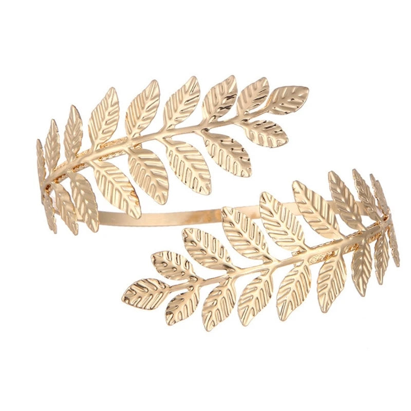 Bracelet Manchette Spirale Haut de Bras – Forme Tourbillon Ajustable Or & Argent