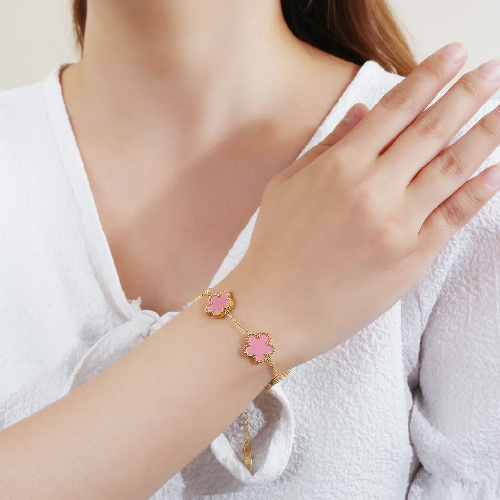 Bracelet Réglable en Acier Inoxydable Plaqué Or