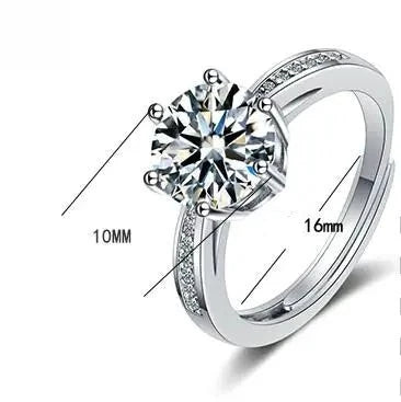 Bague Pierre Moissanite Argent Ajustable